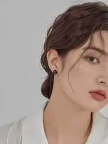 1pair Classic Black 8-9mm Natural Freshwater Pearl Stud Earrings, S925 Ear Jewelry For Birthday Gift To Friends Wedding Jewelry Bridal Jewelry Holiday