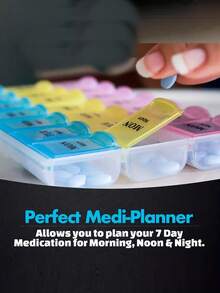 1 件三排 21 格藥盒,7 天藥盒,英文便攜式家用大容量保健盒,塑膠藥丸收納盒,藥丸收納盒藥盒收納盒藥盒急救箱醫療包適合旅行家庭露營戶外徒步狩獵 - 彩色 - 查看 3