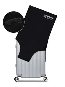 无纺布行李箱罩保护套旅行行李箱防尘罩耐磨防刮罩适用于18至30英寸旅行配件行李用品学校包学校配件学校用品 - 黑色 - 查看 4