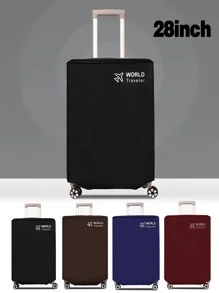 无纺布行李箱罩保护套旅行行李箱防尘罩耐磨防刮罩适用于18至30英寸旅行配件行李用品学校包学校配件学校用品 - 黑色 - 查看 1