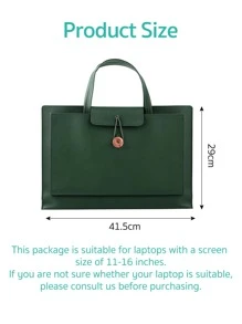 15/16 Inch PU Leather Business Laptop Bag Compatible With MacBook - Green - View 8
