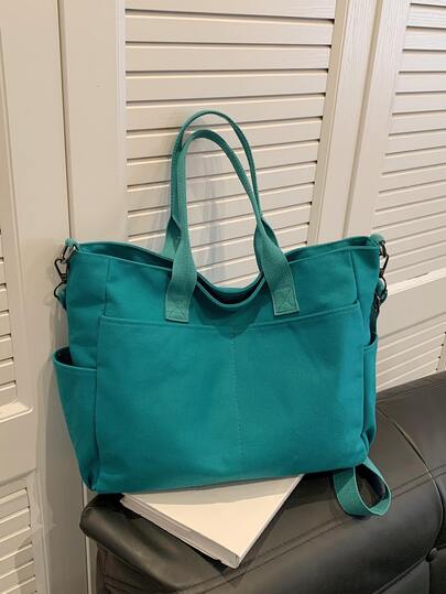 WEINUOSHI Simple Solid Color Men's Tote Bag