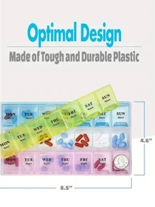 1 件三排 21 格藥盒,7 天藥盒,英文便攜式家用大容量保健盒,塑膠藥丸收納盒,藥丸收納盒藥盒收納盒藥盒急救箱醫療包適合旅行家庭露營戶外徒步狩獵 - 彩色 - 查看 6