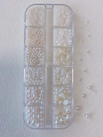 1 förpackning nagelkonst med fuskpärlor, dekoration, gör-det-själv-nagelberlocker, nagelstenar, nageltillbehör, naglar