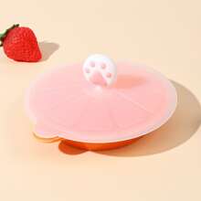 1pc Silicone Cup Lid, Creative Paw Decor Mug Cover For Cup - White - View 2