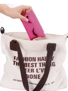 HMQ beauty 20入組旅行便攜式塑料化妝包帶拉鍊，適用於睫毛延長產品、化妝工具存儲和送禮 - 玫紅色 - 查看 4