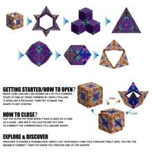 Shape-Shifting Magic Cube: Transform Into Over 70 Shapes with 36 Rare Earth Magnets - Fidget Toy - Apricot - View 2