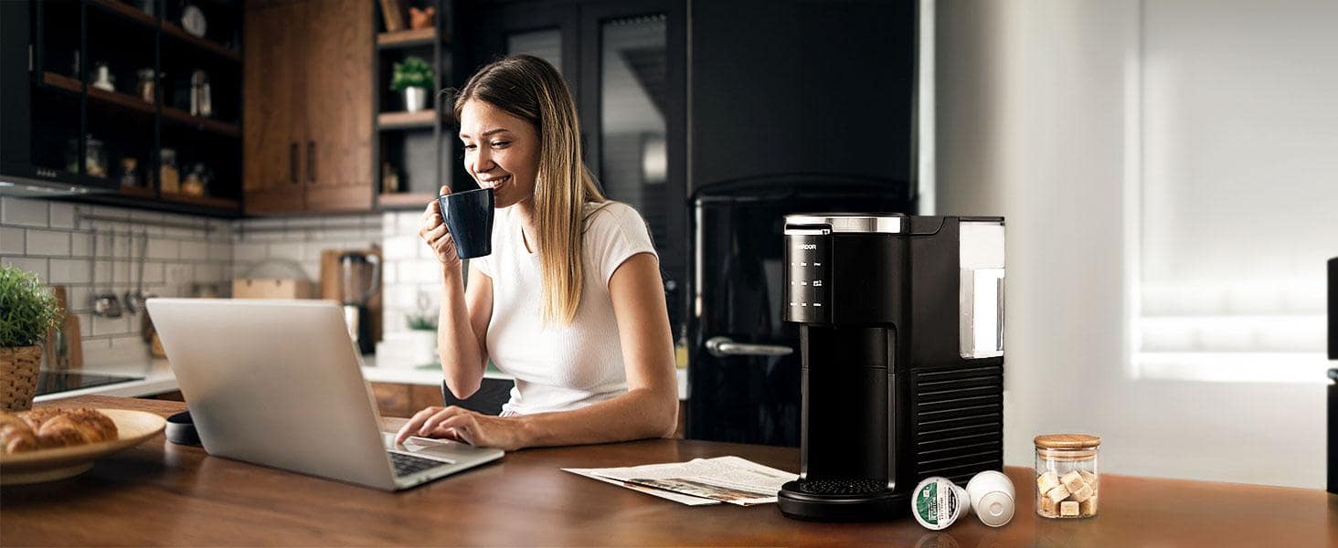 SHARDOR 3 in 1 Single Serve Coffee Maker for K Cup Pods & Ground Coffee