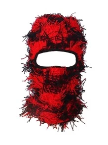 1 Miếng Balaclava Đau khổ Dệt kim Giường đôi Mặt Mặt nạ trượt tuyết Mùa Đông Chống gió Cái cổ Ấm áp hơn Cho nam giới NỮ Một cỡ Phù hợp Tất cả - Đỏ - Xem 2