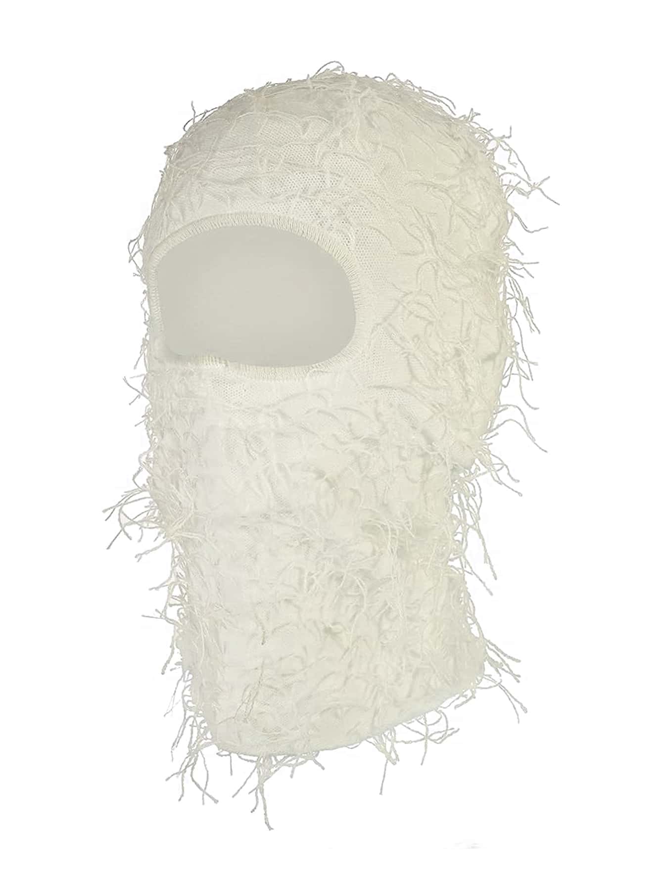 1入組巴拉克拉法帽仿舊針織充分臉部滑雪面罩冬天防風領保暖適合男士女士一種尺寸適合全部 - 白色 - 查看 1