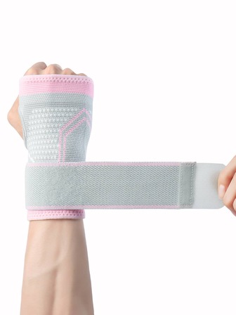 1 件可调节弹性腕带支撑手掌保护，非常适合男女在工作健身举重时使用。