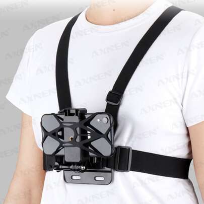 AXNEN 6-in-1 Mobile Phone Action Camera Chest Strap Accessories Chest Fixing Bracket First-person Angle Shooting Bracket  (4 to 7in Phone)