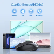 1Hora ratón inalámbrico 2.4G silencioso Sensible DPI 1600 Para esta Navidad - Negro - Ver 7