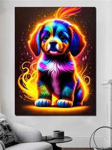 5D DIY Diamond Painting Colorful Cute Dog - Multicolor - View 2