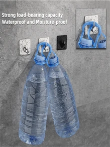 4入組/包不銹鋼門掛鉤,牆鉤,膠黏劑掛鉤,衣架,毛巾鉤適用於浴室,黑色