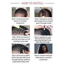 24 英寸 3 件装新款柔软辫子钩针头发，适用于自然蝴蝶锁式钩针头发，黑色卷发和预环人造辫子钩针头发，适用于圣诞新年狂欢音乐节（24 英寸，3 件装，1B） - 黑色 - 查看 9