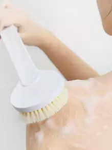 1pc Soft Bath Brush For Back Scrubbing Home Bathroom Decor Fall Decor Back To School - White - View 6