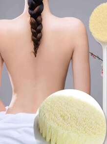 1pc Soft Bath Brush For Back Scrubbing Home Bathroom Decor Fall Decor Back To School - White - View 3