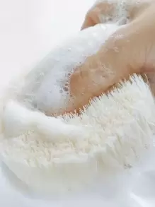 1pc Soft Bath Brush For Back Scrubbing Home Bathroom Decor Fall Decor Back To School - White - View 2