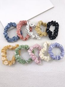 10pcs/Pack Women's Colored Dacron Cloth Bow Scrunchies, Suitable For Daily Use Casual,Dopamine Hair Ties Scrunchy Hair Ties Ponytail Head Accessories Elastic Band Beauty Home Hair Accessories Hair Rubber Bands - Multicolor - View 4