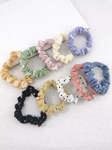 10pcs/Pack Women's Colored Dacron Cloth Bow Scrunchies, Suitable For Daily Use Casual,Dopamine Hair Ties Scrunchy Hair Ties Ponytail Head Accessories Elastic Band Beauty Home Hair Accessories Hair Rubber Bands - Multicolor - View 2