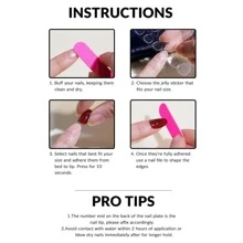 24入組長款杏仁形狀蛇&骷髏圖案水潤光澤假的甲片+1入組果凍凝膠+1入組指甲銼 - 黑與白 - 查看 4