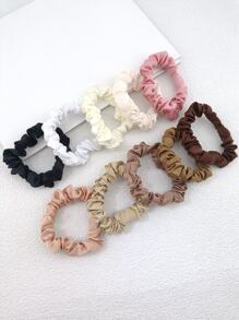10 pièces/paquet Attaches cheveux en satin pour femmes avec nœud papillon pour une utilisation quotidienne. Chouchous décontractés.