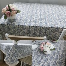 Blue And White Porcelain Pattern Tablecloth, 140cm Width X 200cm Length - 藍白色 - 查看 10
