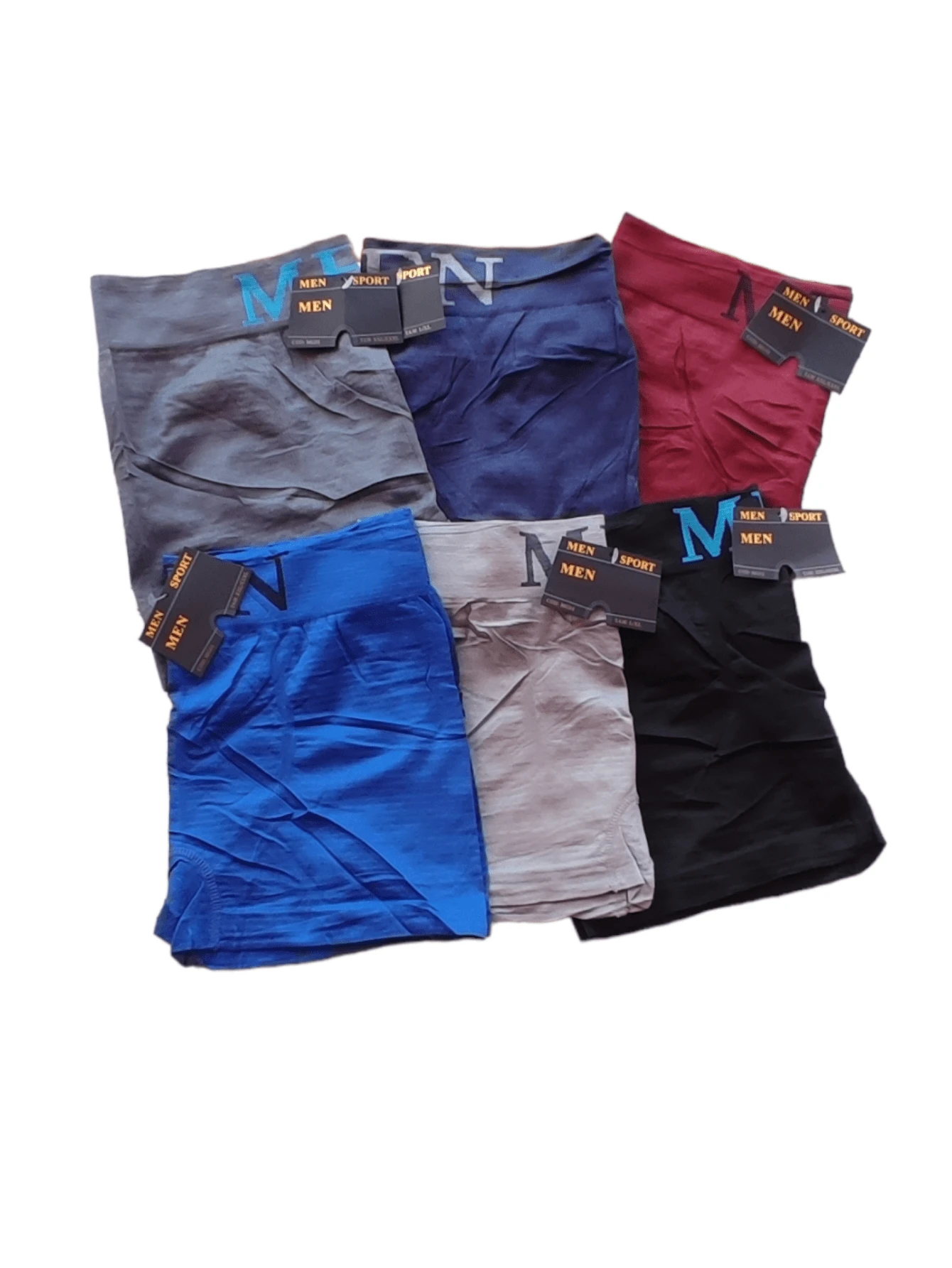 6 Pieces MICROFIBER Boxer Briefs For Men, One Size, (Colors And Designs Are Sent At Random) - Multicolor - View 1