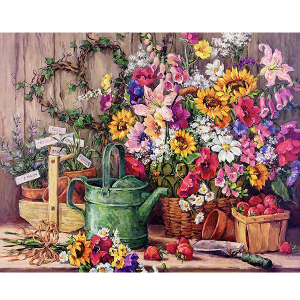 1pc Painting By Numbers For Adults Beginner Kits Flowers Modern Wall Art Picture Marker By Numbers For Diy Gift 40x50cm/16x20inch Without Frame