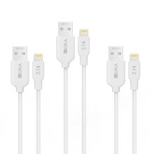 3PCS 1Hour IPhone Charging Cable USB 2.0A Lightning 1M For IPad IPhone - White - View 1