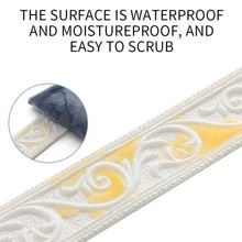 2.3m Waterproof 3D Self-Adhesive Wall Sticker For Baseboards, Doors, TV Background Walls, Bedroom And Living Room Decor - White - View 4