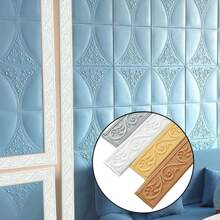 2.3m Waterproof 3D Self-Adhesive Wall Sticker For Baseboards, Doors, TV Background Walls, Bedroom And Living Room Decor - White - View 7