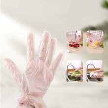100pcs Disposable Latex Rubber Gloves For Household, Catering, Kitchen, Baking - White - View 1
