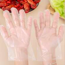 100pcs Disposable Latex Rubber Gloves For Household, Catering, Kitchen, Baking - White - View 5