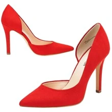 JENN ARDOR Women's Stiletto High Heel Pumps 4inch Party Dress Office Shoes - Da lộn đỏ - Xem 4