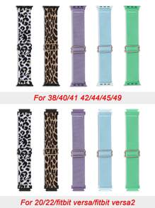 5pcs/Set Braided Stretchy Nylon Sport Solo Loop Compatible With Apple Watch Band Compatible With Xiaomi, Compatible With Huawei, Compatible With Fitbit Versa 2 1, Compatible With Samsung Galaxy Watch, 20MM 22MM 38mm 40mm 41mm 42mm 44mm 45mm 46mm 49mm For Women Men, Nylon Elastic Straps Wristbands Compatible With Apple Watch Series 10 9 8 7 6 SE 5 4 3 2 1 Ultra Ultra As A Gift For Students Returning To School