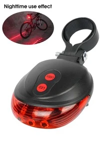 Bicycle Parallel Line Taillight 5 Led Quick Flash 7 Mode Warning Light Cycling Equipment