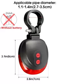 Bicycle Parallel Line Taillight 5 Led Quick Flash 7 Mode Warning Light Cycling Equipment