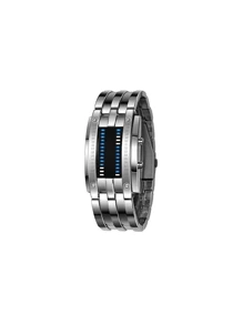 Reloj LED Binario de Acero Inoxidable Bluelander para Hombre - Plateado - Ver 2