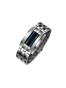 Reloj LED Binario de Acero Inoxidable Bluelander para Hombre - Plateado - Ver 3