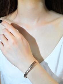 KKCOLA 1pc Fashionable Roman Numerals Bracelet - Rose Gold - View 3