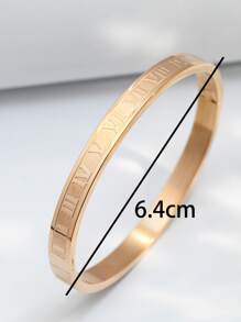 KKCOLA 1pc Fashionable Roman Numerals Bracelet - Rose Gold - View 4