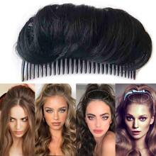 发髻公主造型蓬松发夹合成发夹天然接发造型工具优雅马尾发型蓬松发梳 - 黑色 - 查看 1