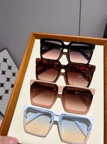 4 件时尚方形时尚眼镜超大墨镜非常适合派对、服装和礼物墨镜海滩配饰
