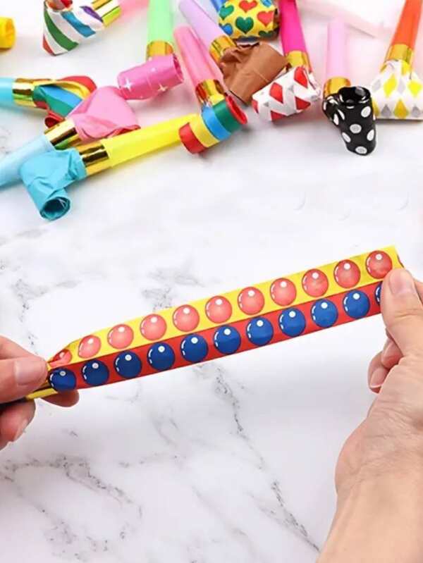 30pcs Colorful Dragonshaped Whistle, Creative Vibrating Paper Prop