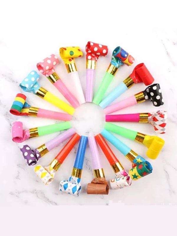 30pcs Colorful Dragonshaped Whistle, Creative Vibrating Paper Prop