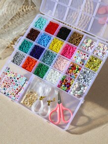 1 صندوق متعدد الألوان الخرز الزجاجي طقم مع حرف , قلب , ابتسامة وجه , شكل نجم DIY صنع المجوهرات اكسسوارات الى قلادة , سوار , اقراط , كفر موبايل اكسسوارت - متعدد الألوان - مشاهدة 12