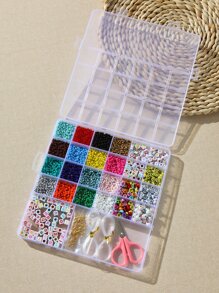 1 صندوق متعدد الألوان الخرز الزجاجي طقم مع حرف , قلب , ابتسامة وجه , شكل نجم DIY صنع المجوهرات اكسسوارات الى قلادة , سوار , اقراط , كفر موبايل اكسسوارت - متعدد الألوان - مشاهدة 15