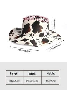 1 Nữ Bò Họa Tiết Khâu Chi Tiết Có Thể Điều Chỉnh Da Bò Nón Fedora Cho Cuộc Sống Hàng Ngày - Hồng - Xem 4